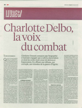 Charlotte Delbo, la voix du combat, de Ghislaine Dunant